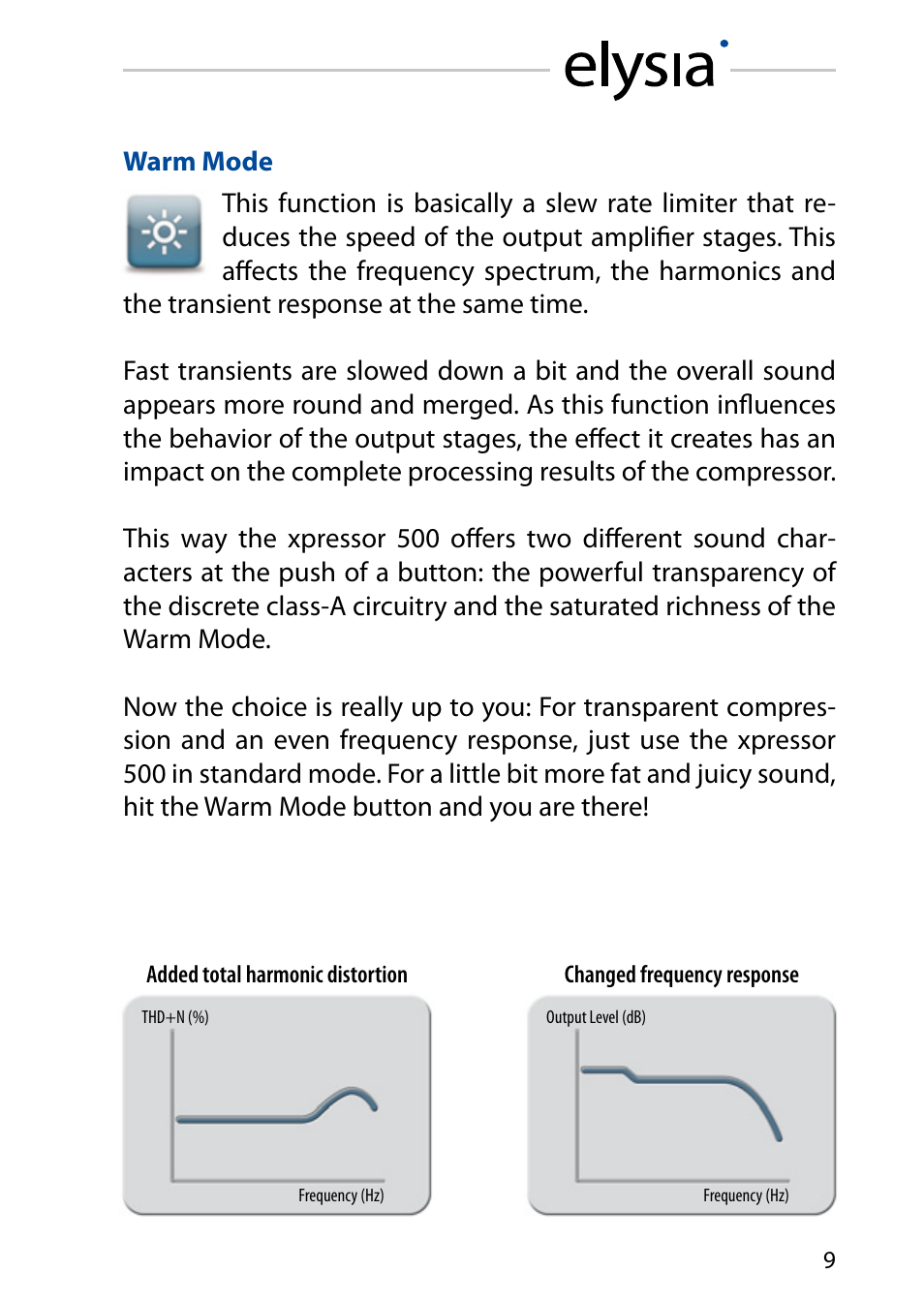Warm mode | elysia xpressor 500 User Manual | Page 9 / 16