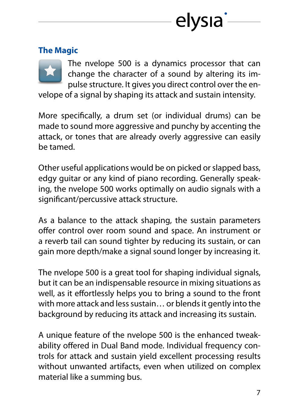 The magic | elysia nvelope 500 User Manual | Page 7 / 16