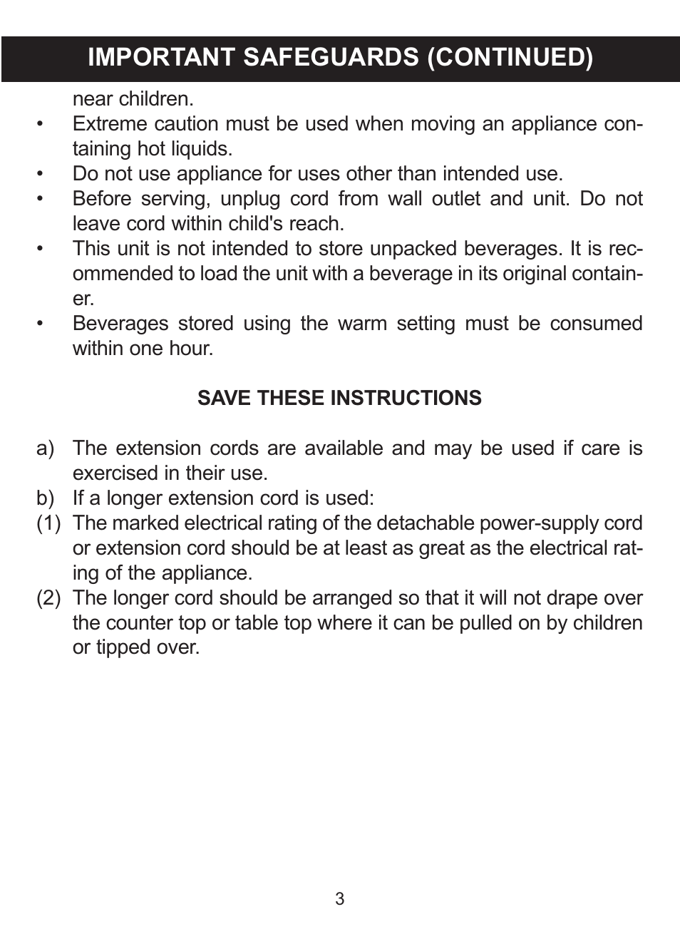 Important safeguards (continued) | Emerson Radio FR10BK User Manual | Page 3 / 11