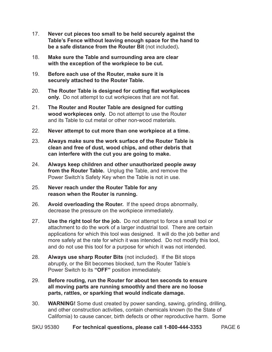 Chicago Electric ROUTER TABLE WITH ROUTER 95380 User Manual | Page 6 / 18
