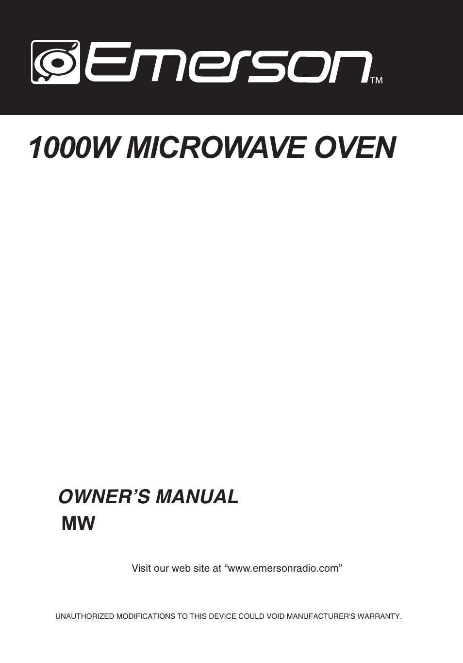 Emerson Radio MW1107B User Manual | 28 pages