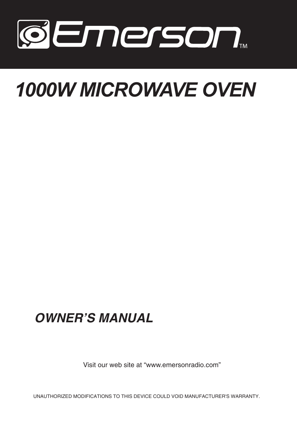 Emerson Radio MW1188W User Manual | 28 pages