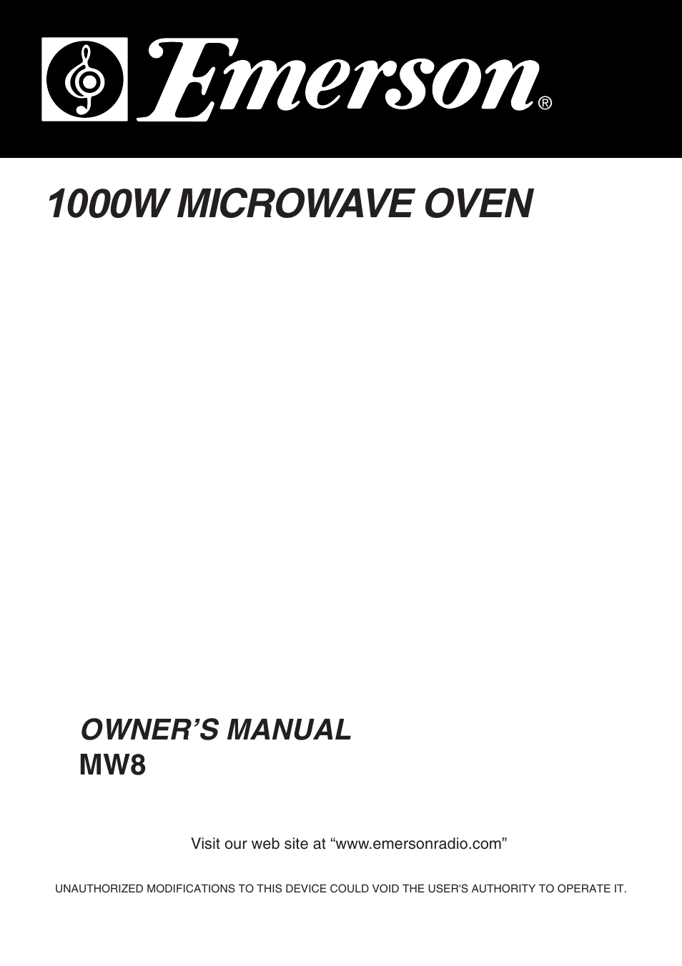 Emerson Radio MW8115SS User Manual | 31 pages