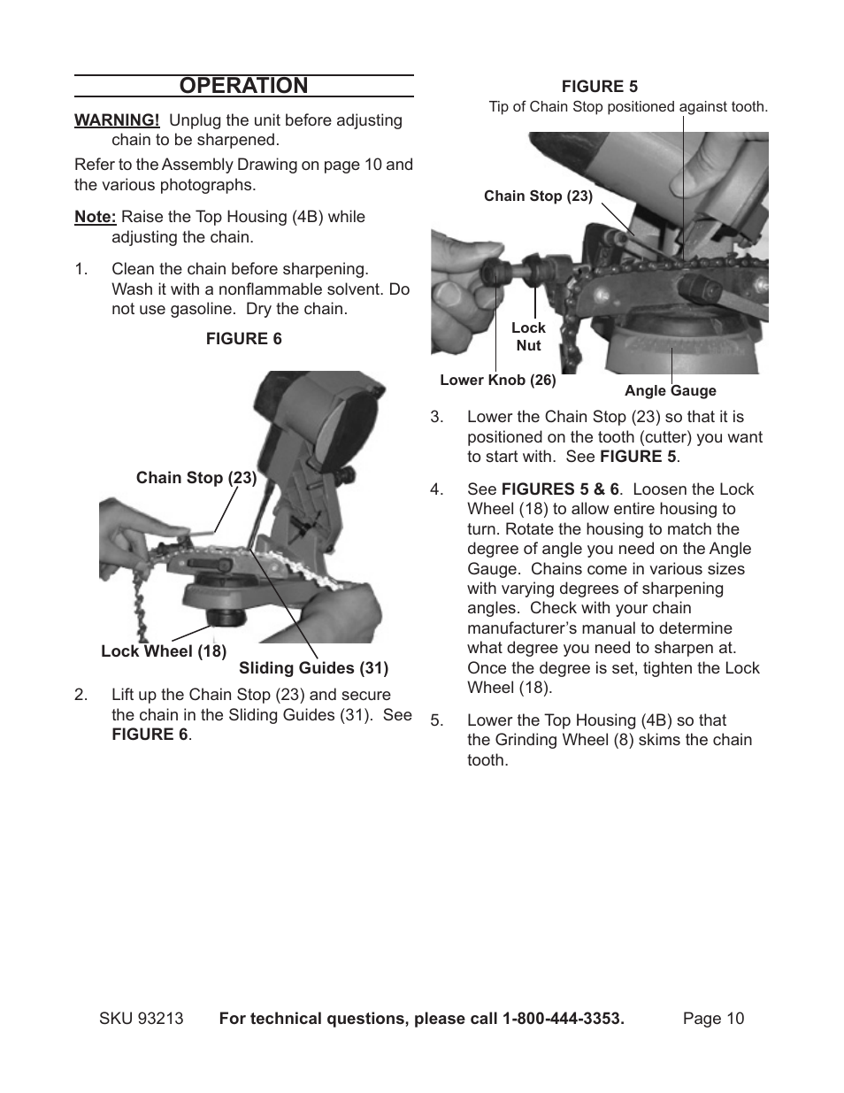 Operation | Harbor Freight Tools 93213 User Manual | Page 10 / 16