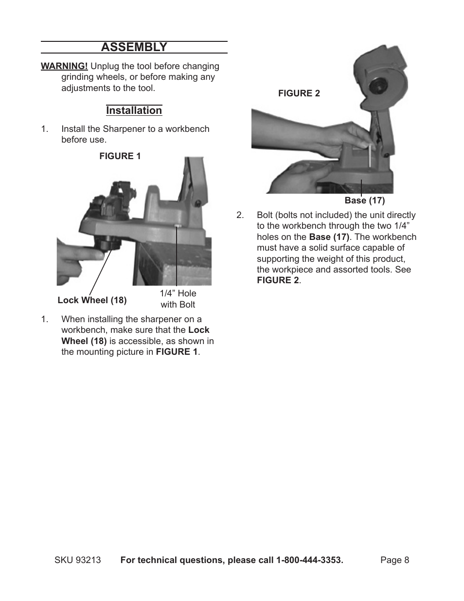 Assembly | Harbor Freight Tools 93213 User Manual | Page 8 / 16