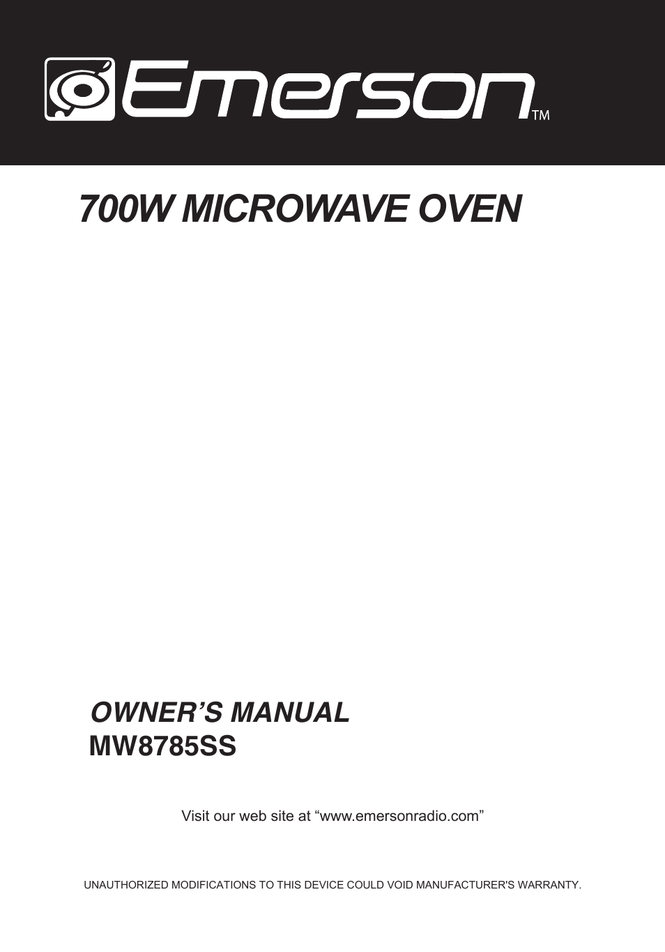 Emerson Radio MW8785SS User Manual | 28 pages