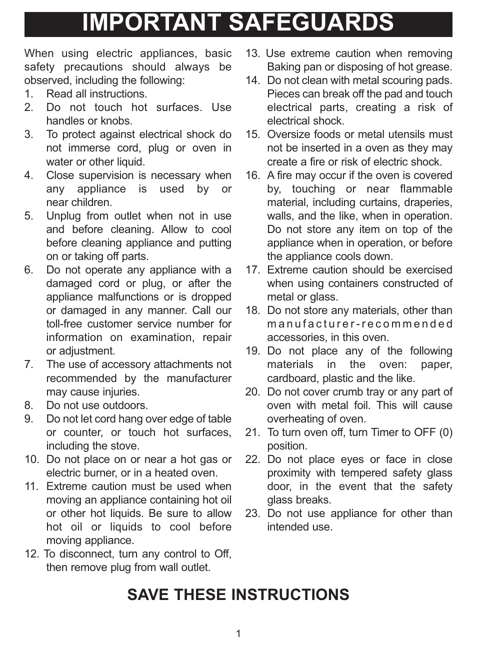 Emerson Radio TOR23 User Manual | 14 pages