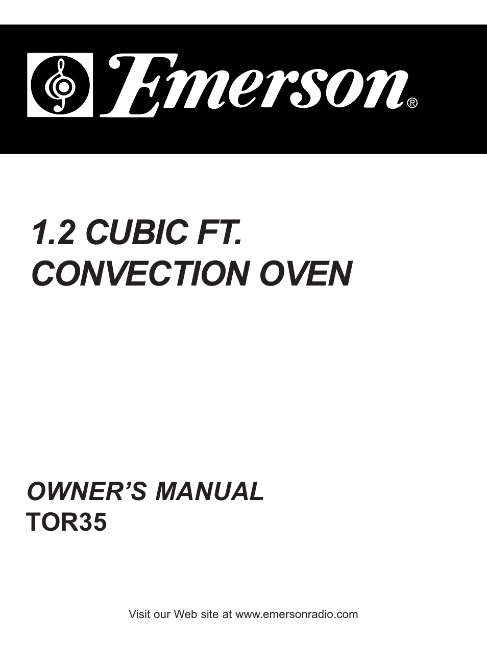 2 cubic ft. convection oven | Emerson Radio TOR35 User Manual | Page 14 / 14