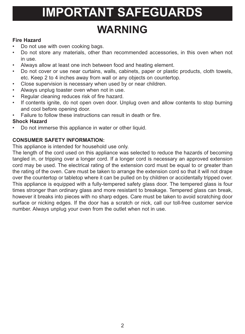 Important safeguards, Warning | Emerson Radio TOR35 User Manual | Page 2 / 14