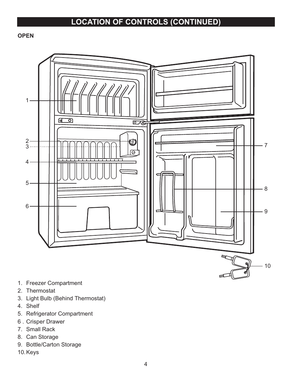 Location of controls (continued) | Emerson Radio CR500 User Manual | Page 4 / 11
