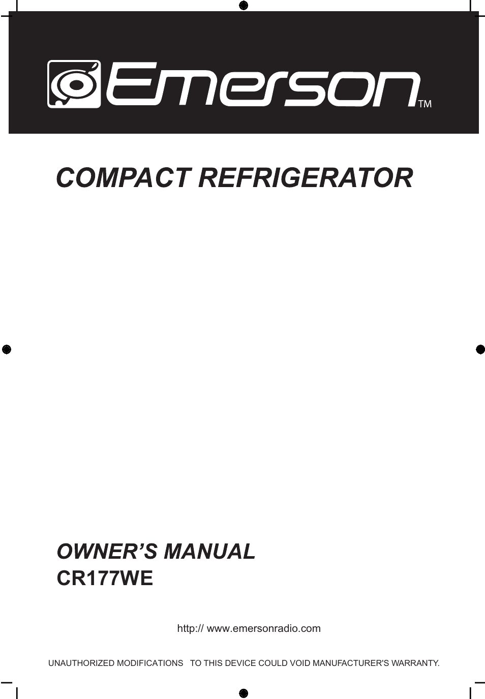 Emerson Radio CR177WE User Manual | 12 pages