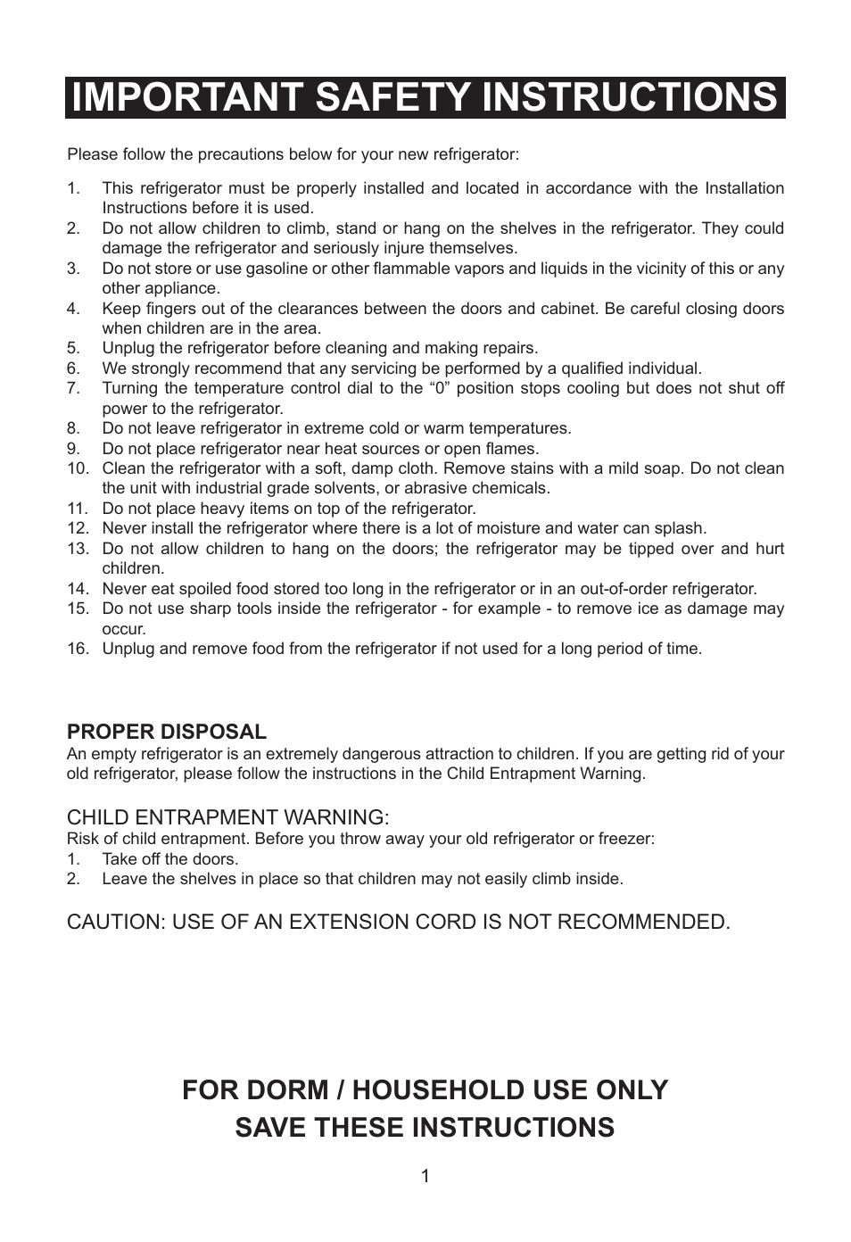 Important safety instructions | Emerson Radio CR276BE User Manual | Page 2 / 12