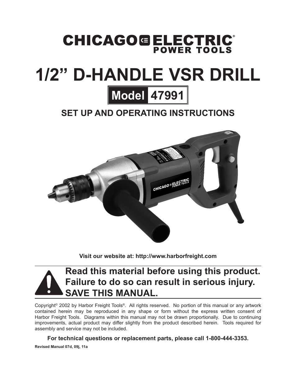 Chicago Electric 47991 User Manual | 8 pages