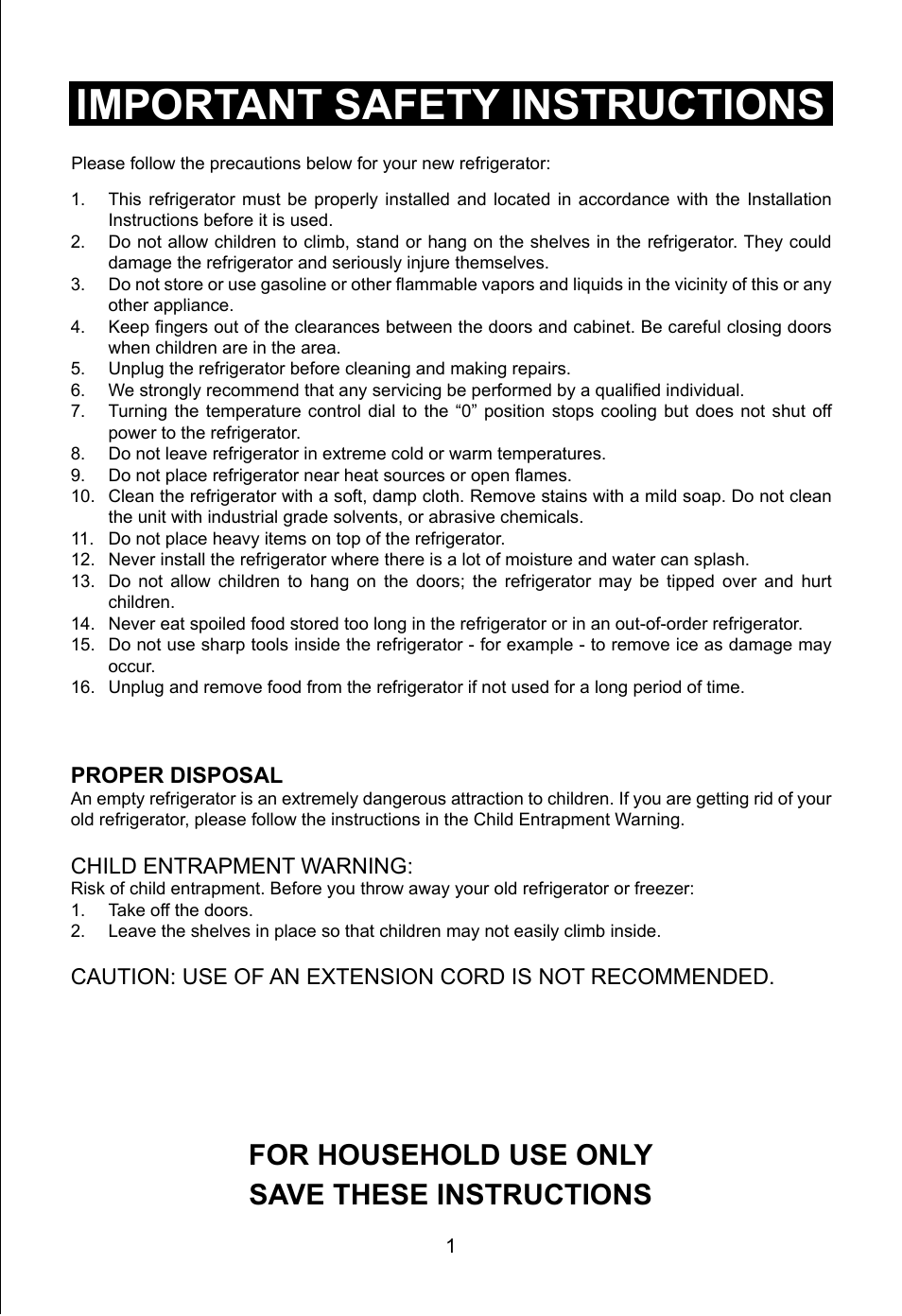 Important safety instructions | Emerson Radio CR286BSE User Manual | Page 3 / 12