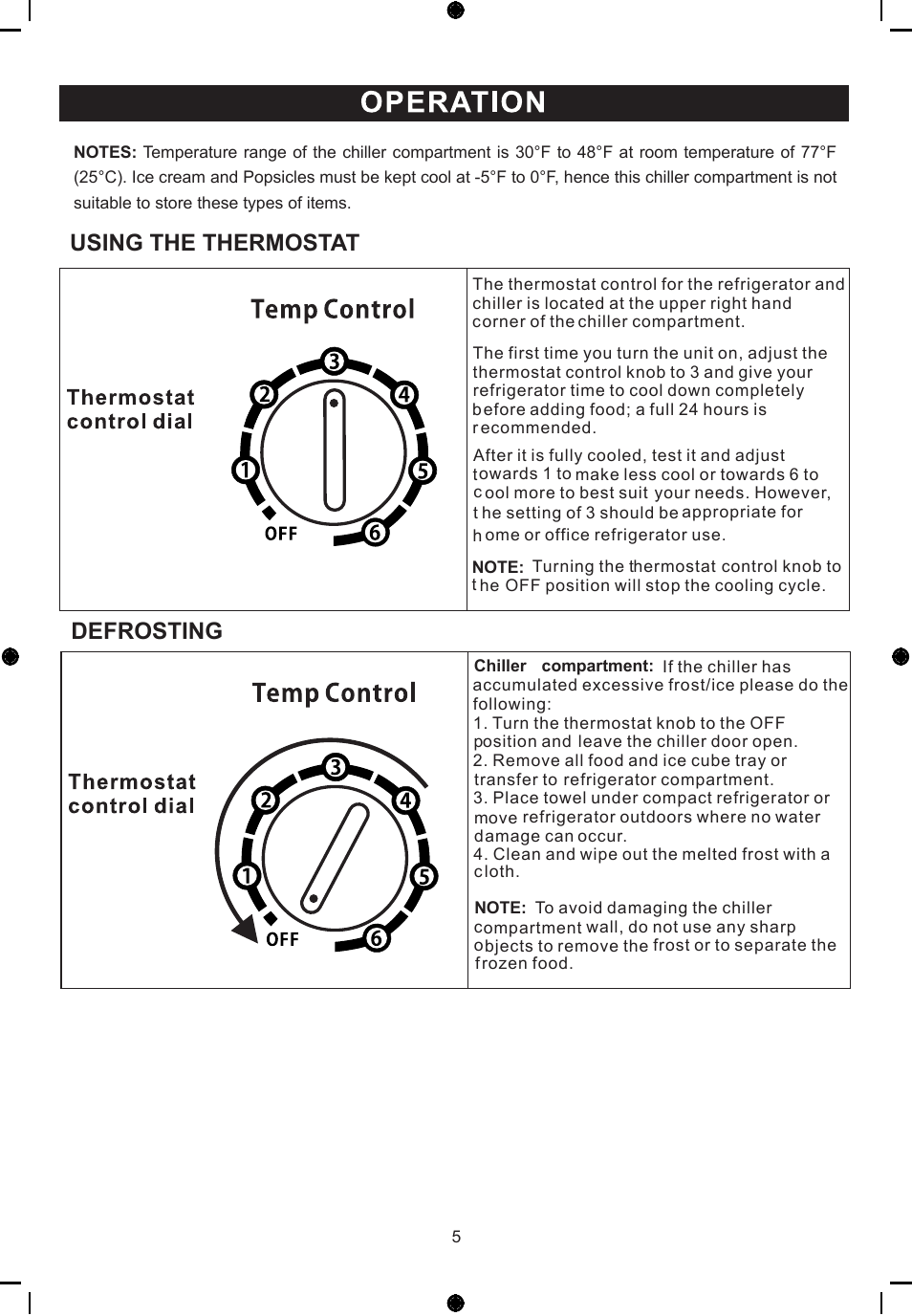 Using the thermostat defrosting | Emerson Radio CR519BE2 User Manual | Page 7 / 12