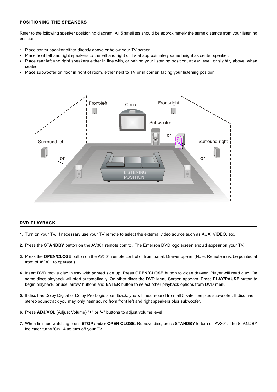 Emerson Radio AV301 Quick Start User Manual | Page 3 / 4