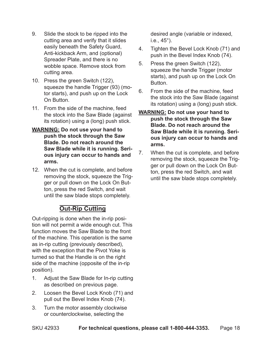 Chicago Electric 42933 User Manual | Page 18 / 24