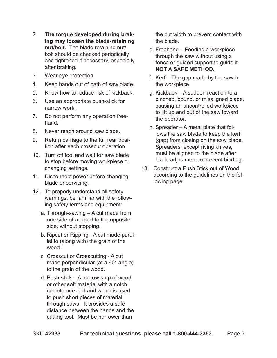 Chicago Electric 42933 User Manual | Page 6 / 24