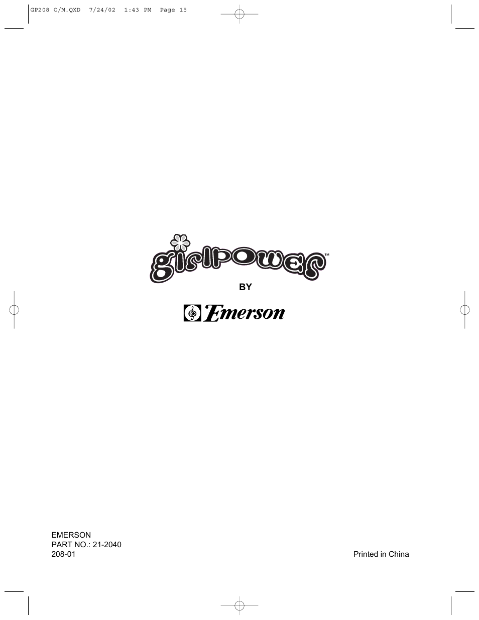 Emerson Radio GP208 User Manual | Page 15 / 15