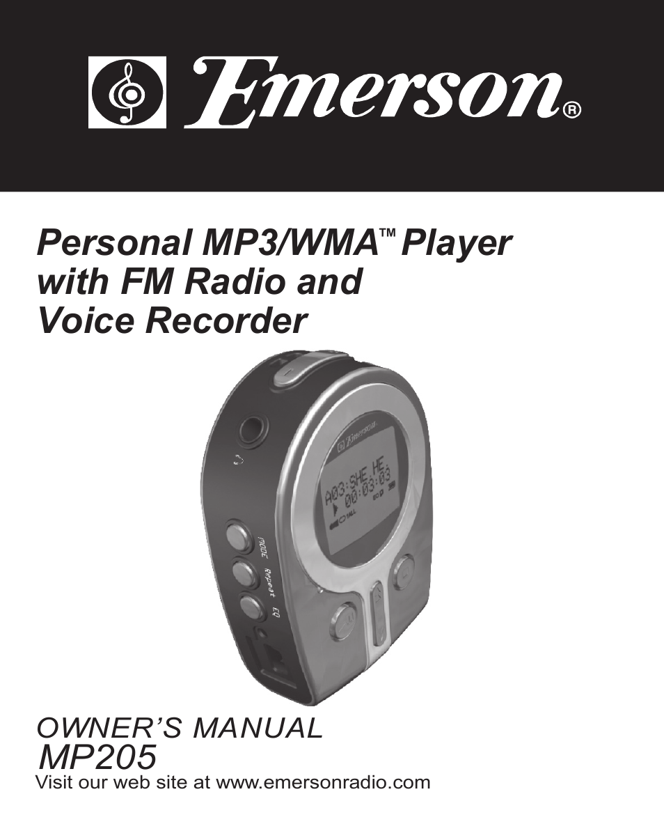 Emerson Radio MP205 User Manual | 28 pages