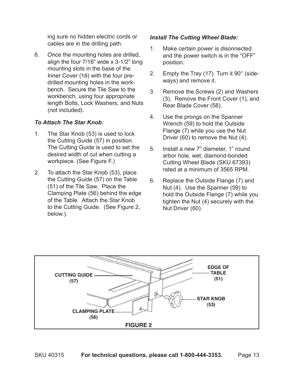 Chicago Electric Powertools 7" PORTABLE WET CUTTING 40315 User Manual | Page 13 / 20