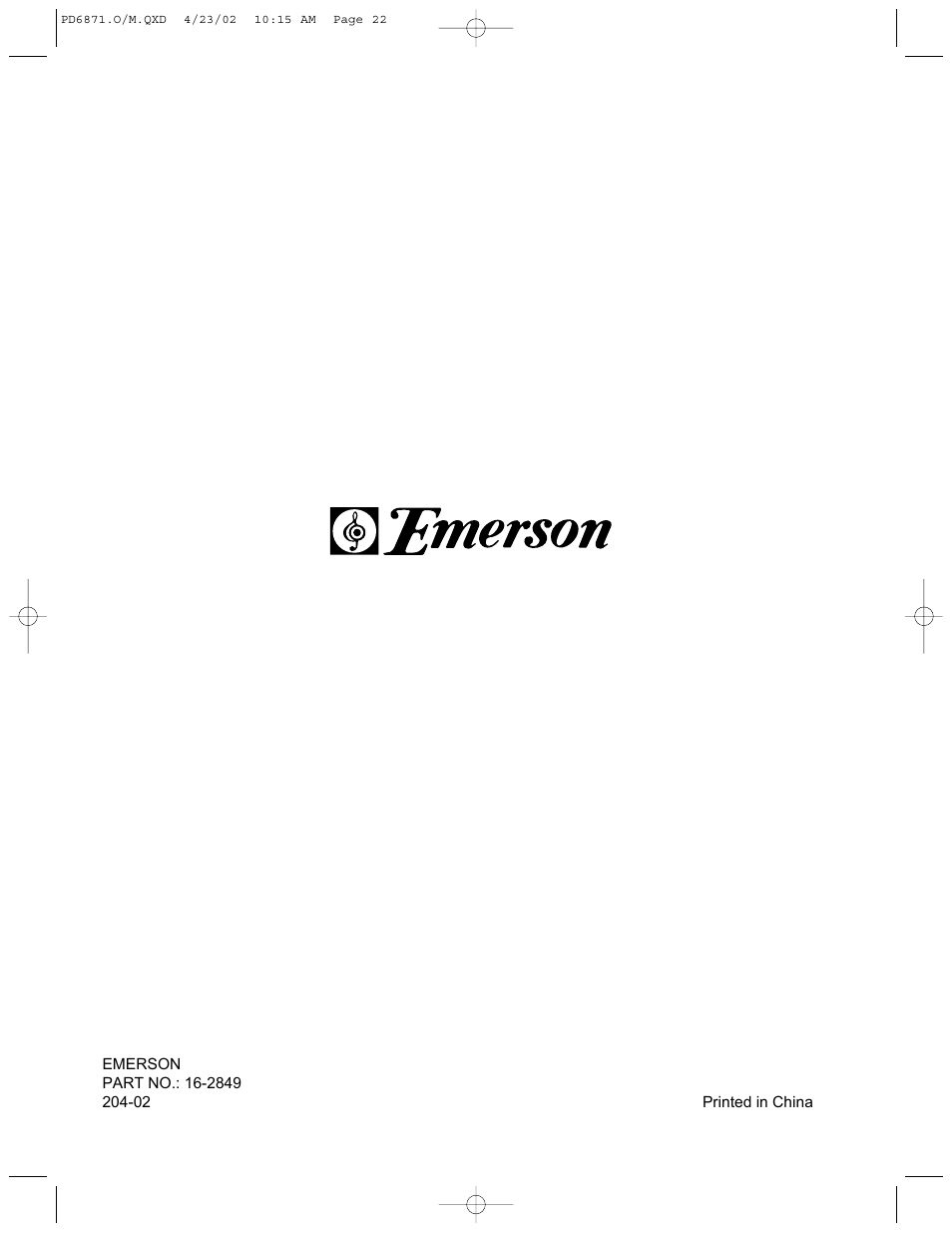 Emerson Radio PD6871 User Manual | Page 22 / 23