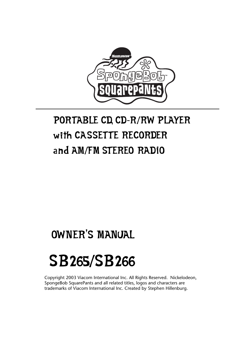 Emerson Radio SB266 User Manual | 22 pages