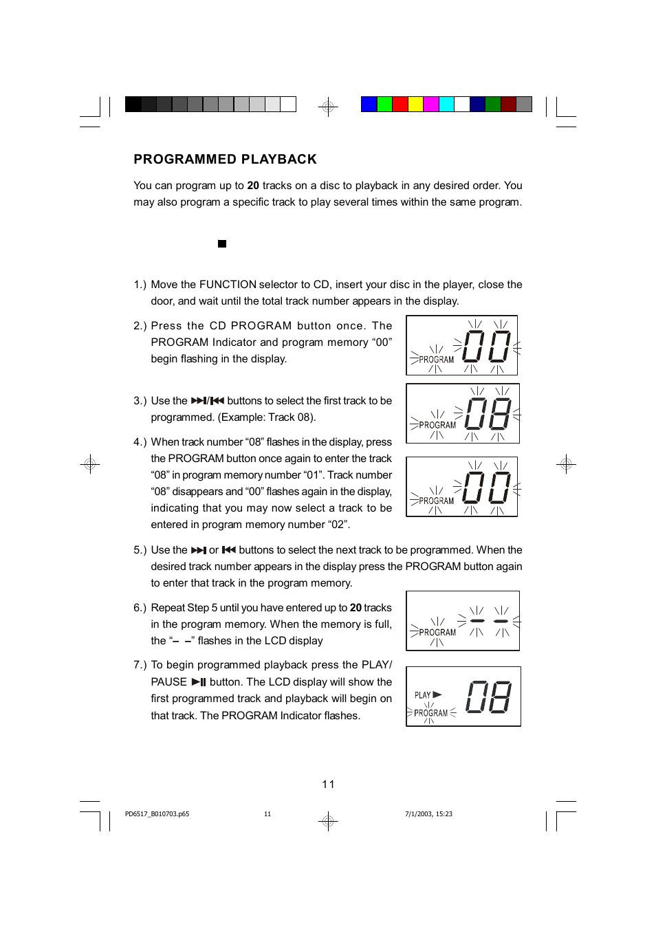 Programmed playback | Emerson Radio SB266 User Manual | Page 12 / 22