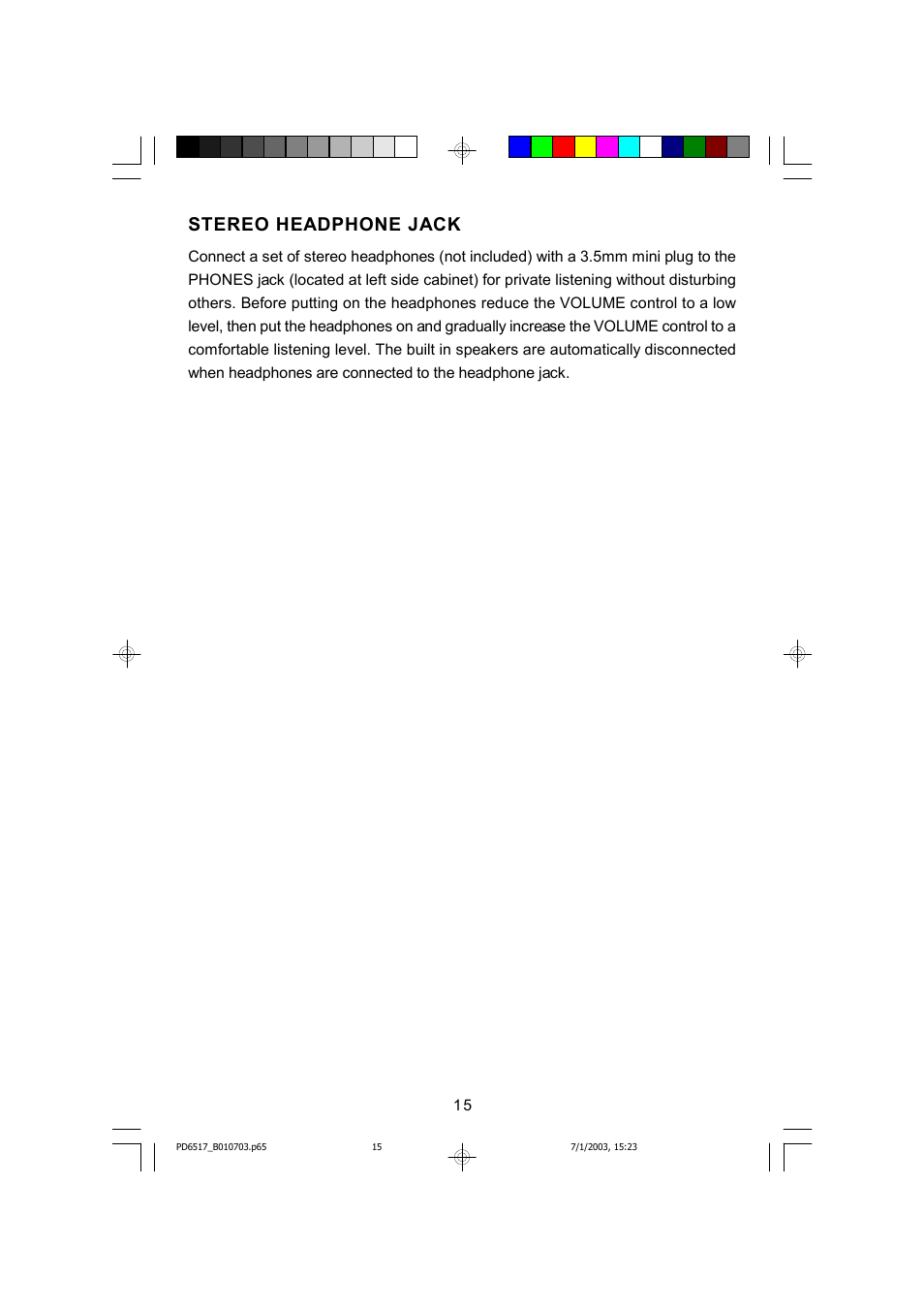 Stereo headphone jack | Emerson Radio SB266 User Manual | Page 16 / 22
