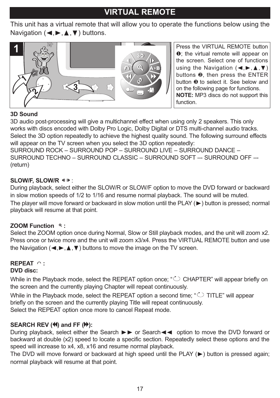 Virtual remote | Emerson Radio DTE321 User Manual | Page 18 / 31