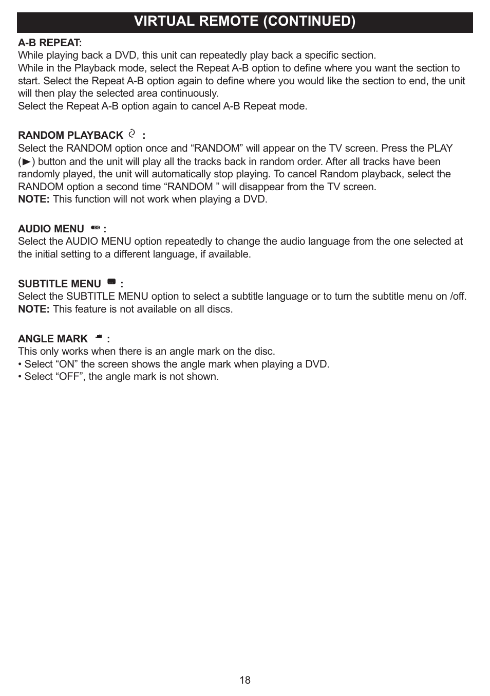 Virtual remote (continued) | Emerson Radio DTE321 User Manual | Page 19 / 31