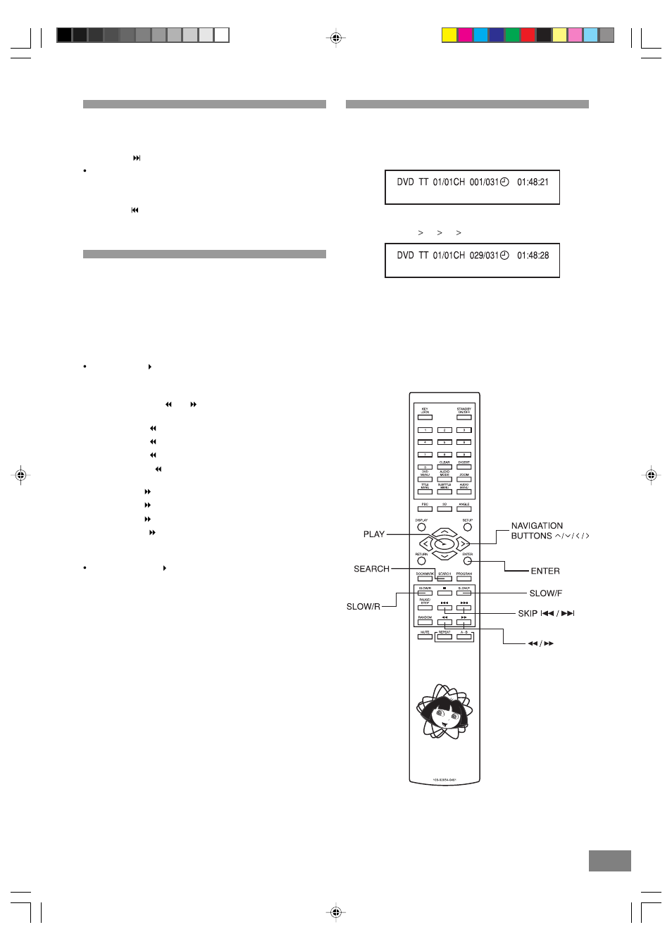 Skipping chapters or tracks, Slow-motion play by remote control only, Selecting scenes by chapter number | Emerson Radio DTE328 User Manual | Page 17 / 35