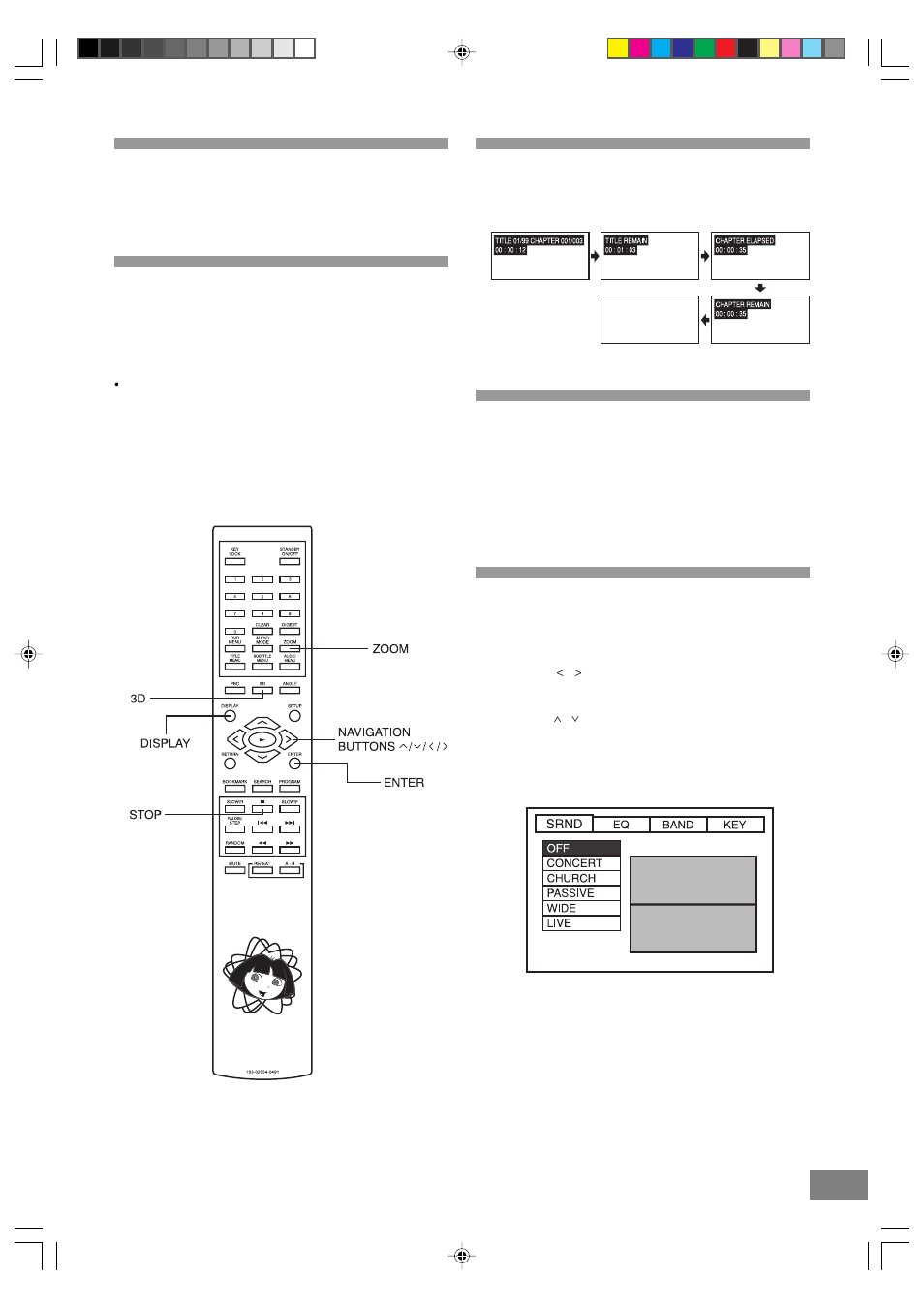 Other functions, Zoom, Common procedure | 3d sound, Srnd | Emerson Radio DTE328 User Manual | Page 29 / 35