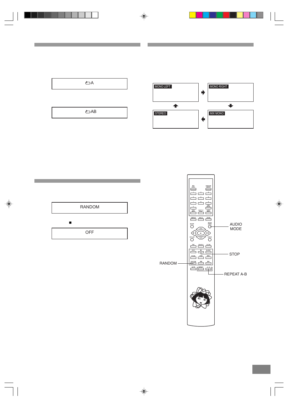 Random play, Changing the audio output signal audio cd's | Emerson Radio DTE329 Part 1 User Manual | Page 19 / 25