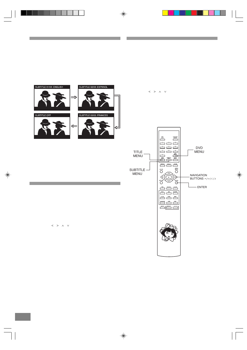 Using a dvd menu, Changing subtitle language, Selection of titles | Emerson Radio DTE329 Part 1 User Manual | Page 22 / 25