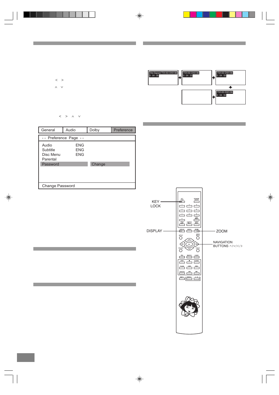 Common procedure, Key lock, Password | Other functions, Zoom | Emerson Radio DTE329 Part 2 User Manual | Page 3 / 7