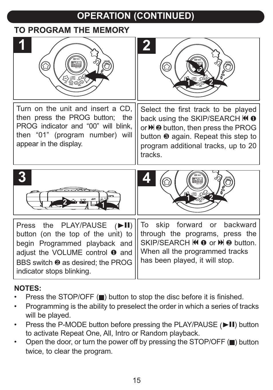 Operation (continued) | Emerson Radio DTE516 User Manual | Page 16 / 22