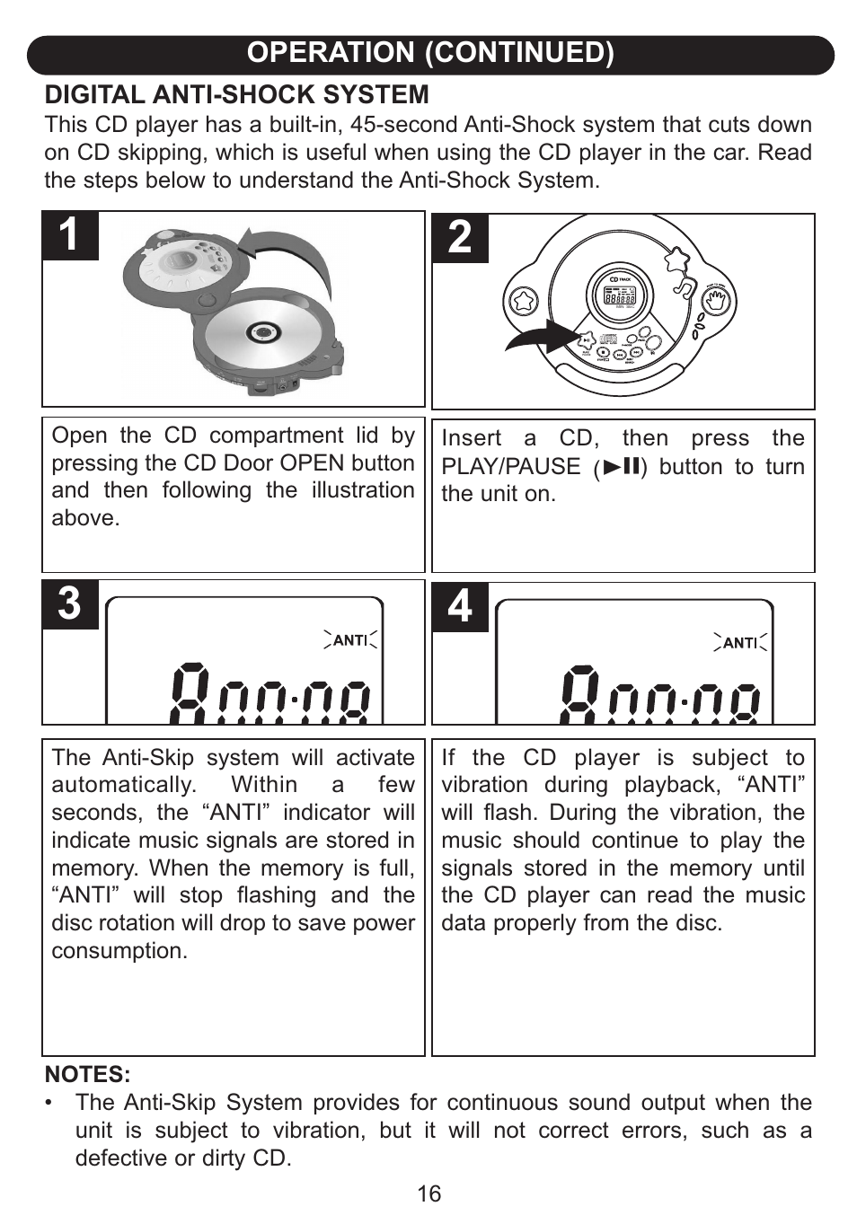 Operation (continued) | Emerson Radio DTE516 User Manual | Page 17 / 22