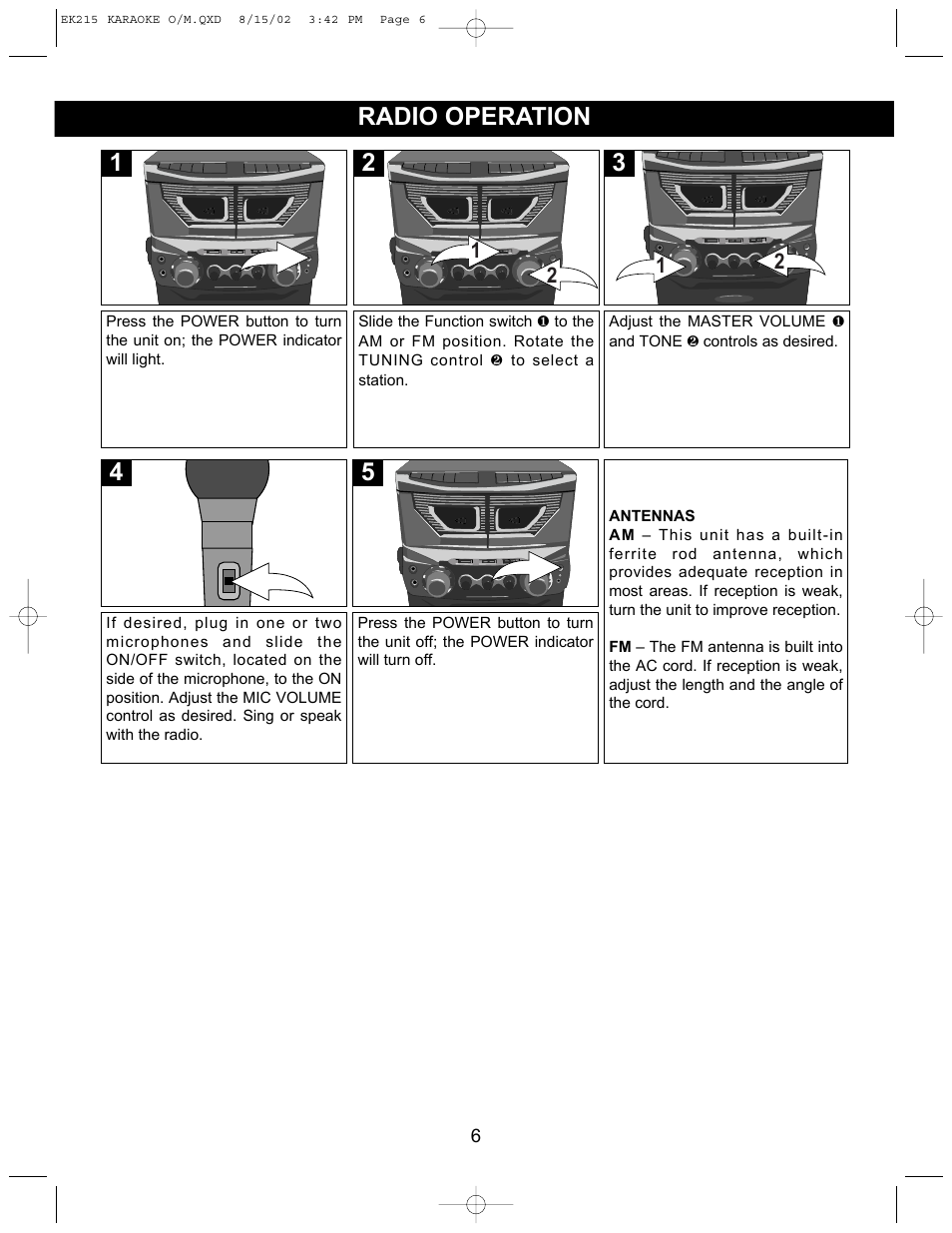 Radio operation | Emerson Radio EK215 User Manual | Page 7 / 16