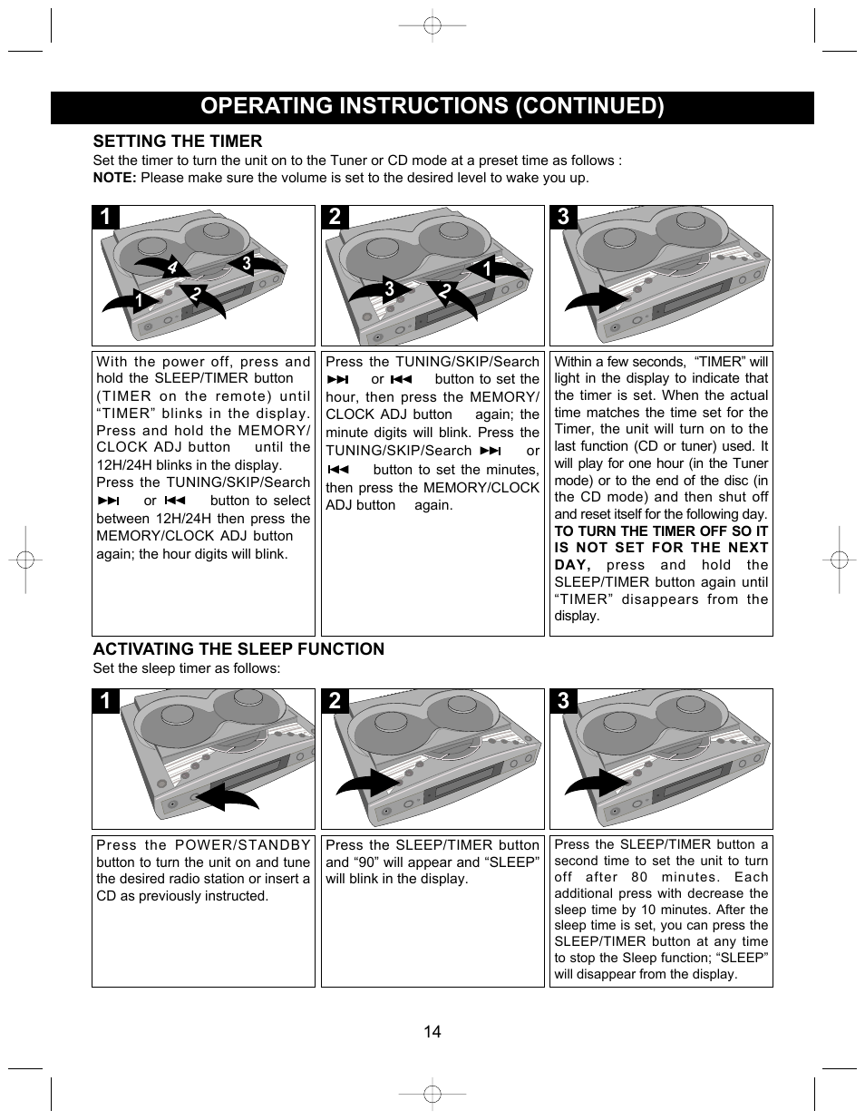 Operating instructions (continued) | Emerson Radio ES17 User Manual | Page 15 / 19