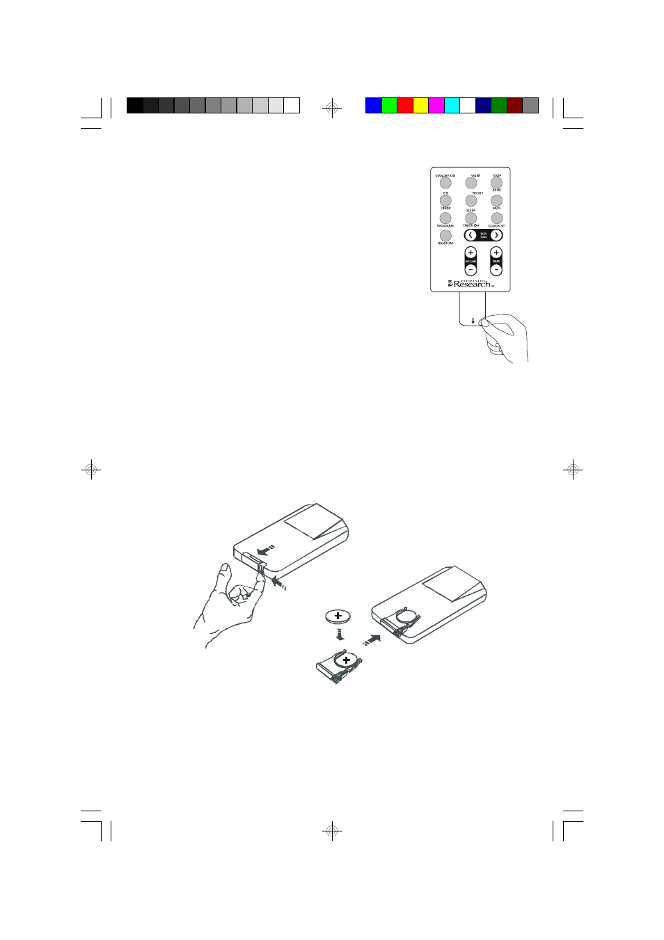 Remote control battery | Emerson Radio ES25 User Manual | Page 10 / 36