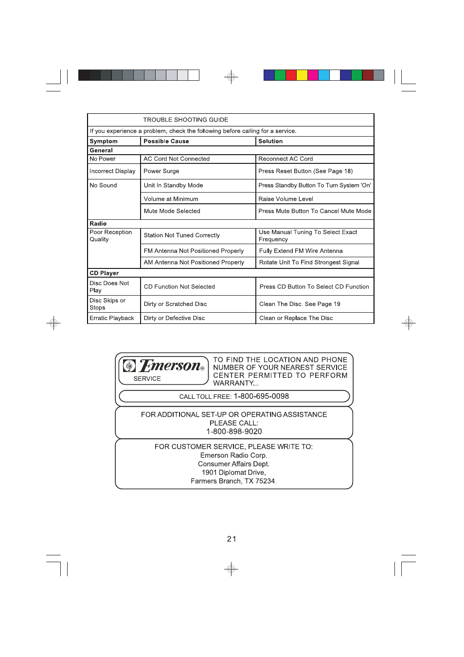 Emerson Radio ES769 User Manual | Page 22 / 24