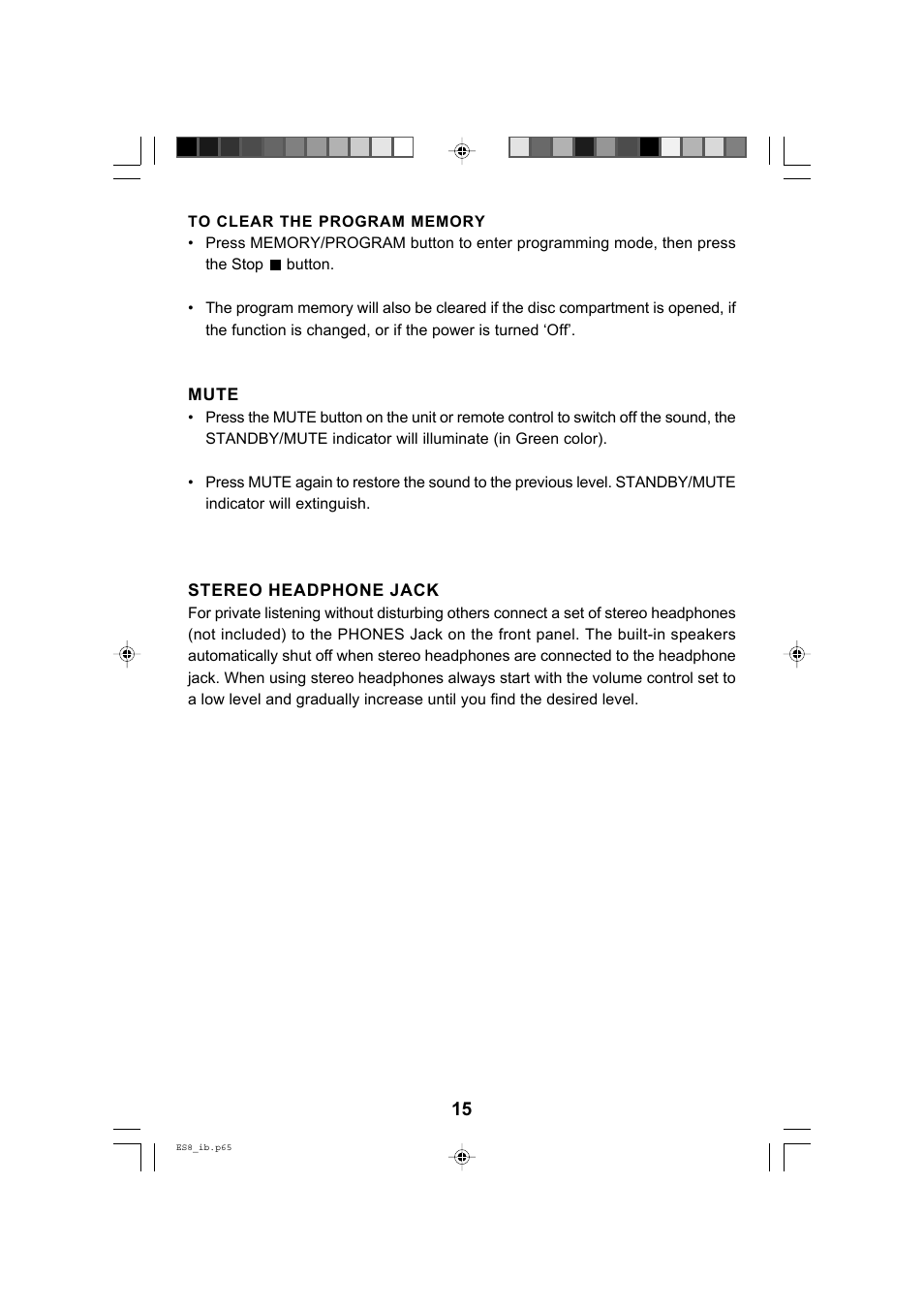 Emerson Radio ES8 User Manual | Page 16 / 20