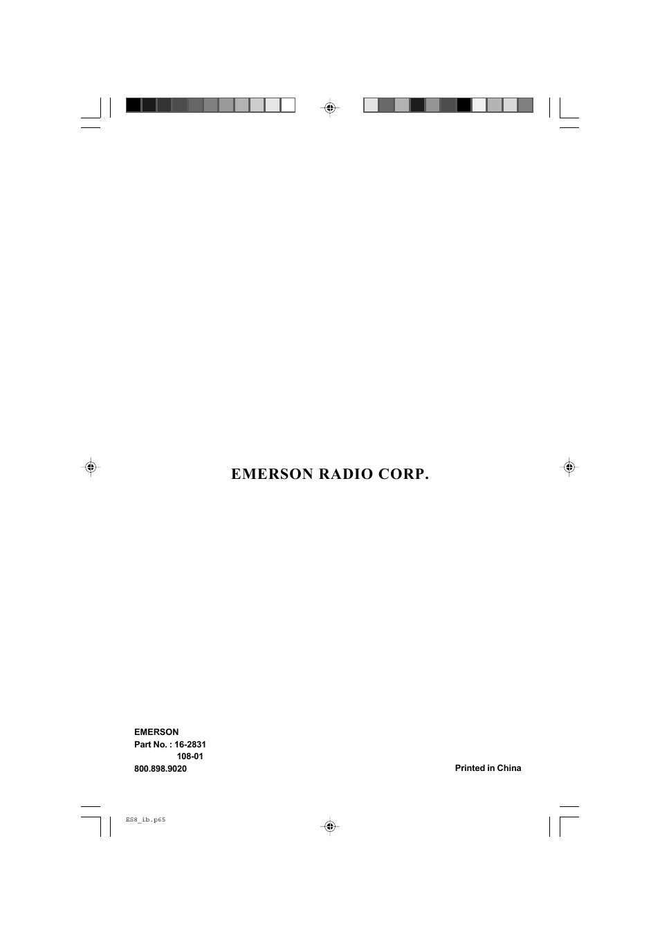 Emerson radio corp | Emerson Radio ES8 User Manual | Page 20 / 20