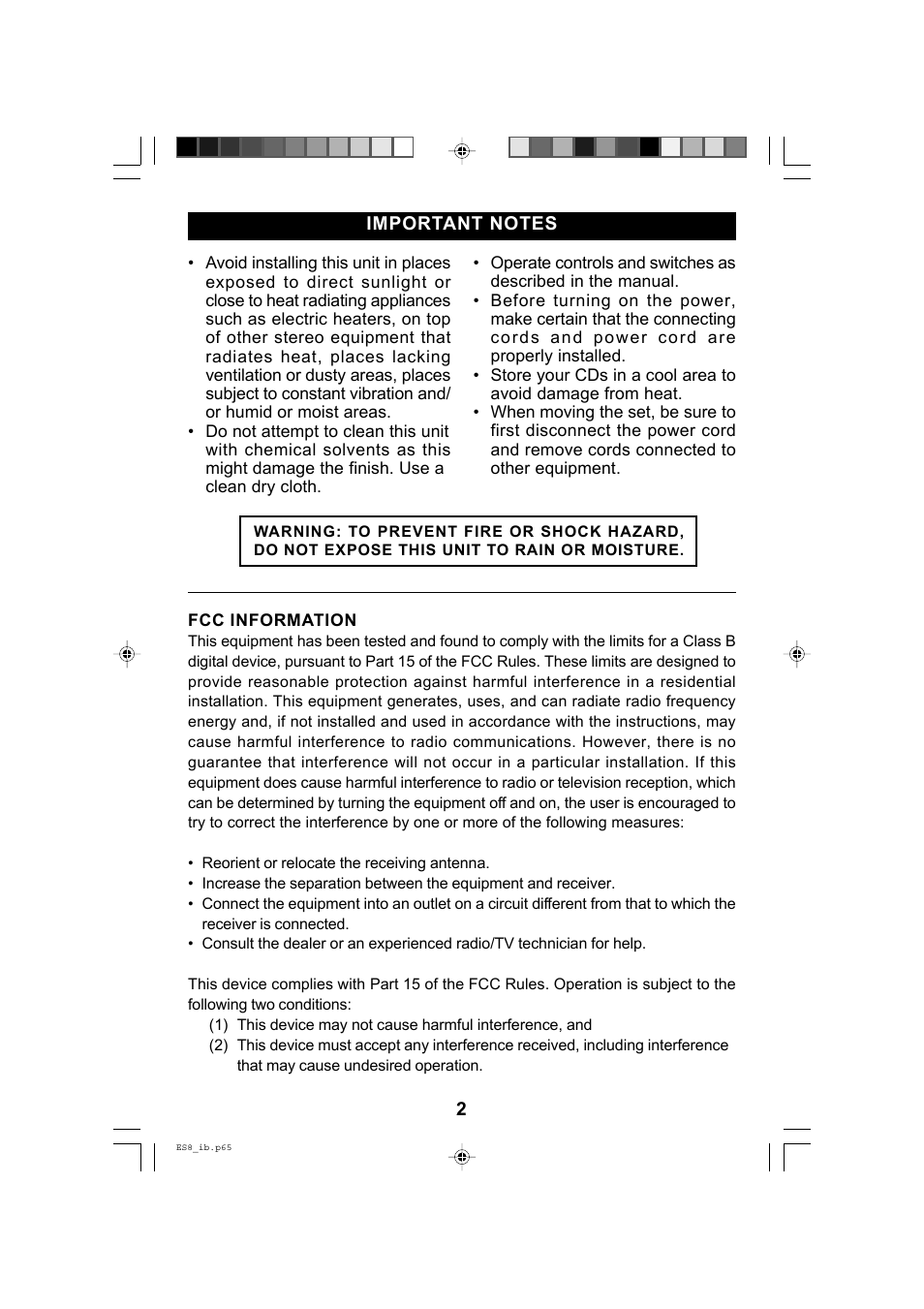 Emerson Radio ES8 User Manual | Page 3 / 20