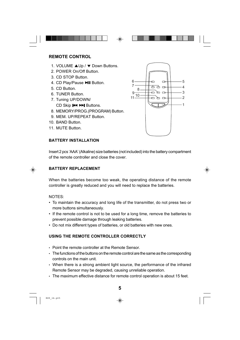 Emerson Radio ES8 User Manual | Page 6 / 20