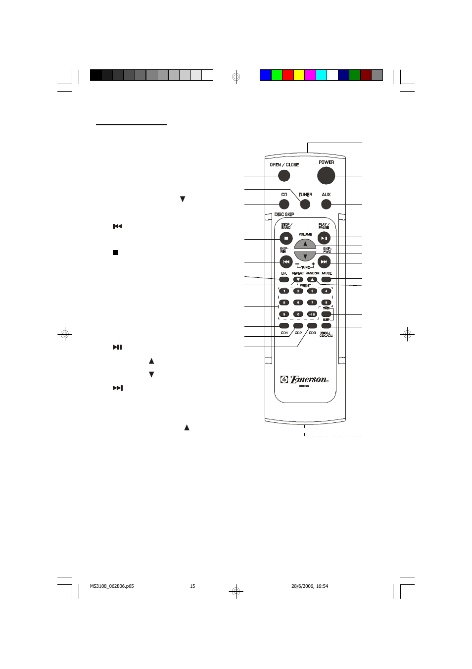 Emerson Radio MS3108 User Manual | Page 16 / 43