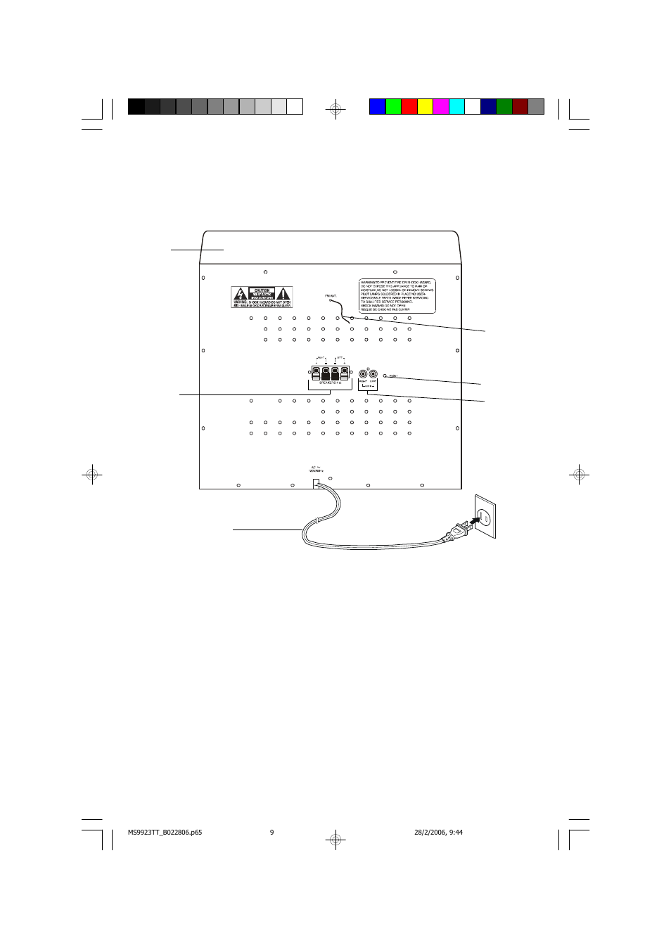 Back panel | Emerson Radio MS9923TT User Manual | Page 10 / 37