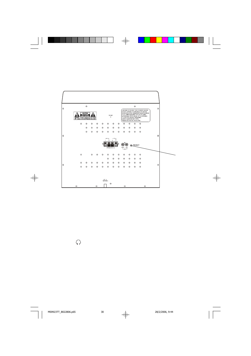 Reset button, Phones jack | Emerson Radio MS9923TT User Manual | Page 31 / 37