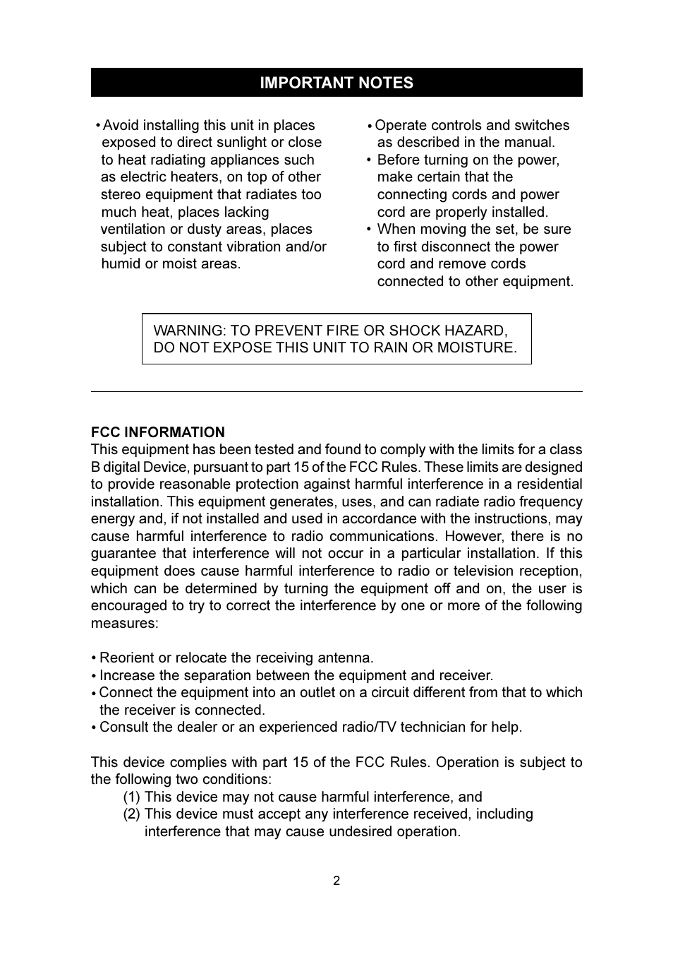 Emerson Radio SMV100 User Manual | Page 3 / 29